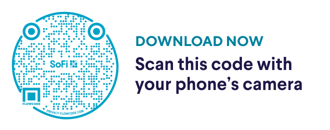 SoFi QR code, Download now, scan this with your phone’s camera